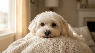 狗狗淚痕改善封面 — 白色長毛犬乾淨眼周示意