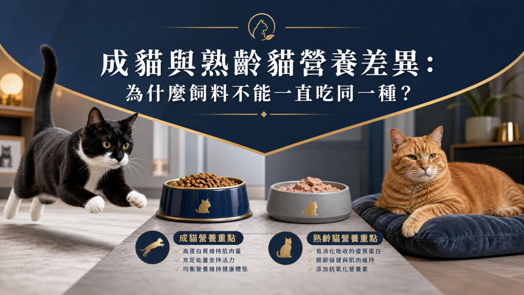 成貓與熟齡貓營養差異：為什麼飼料不能一直吃同一種？