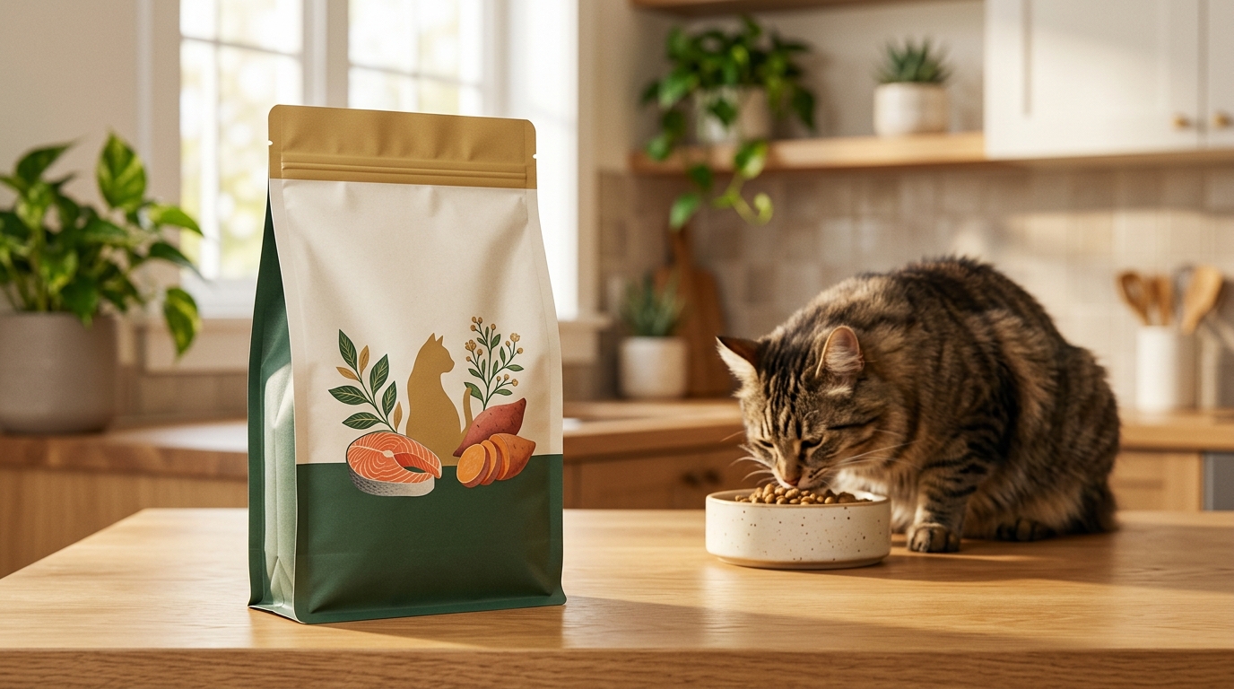 簡約質感包裝的寵物飼料袋,展現國產品牌的升級新面貌。 簡約質感包裝的寵物飼料袋,展現國產品牌的升級新面貌。