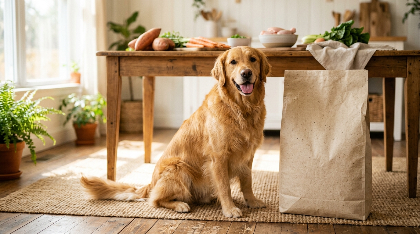 採用環保紙質包裝的寵物飼料與在地新鮮食材