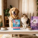 飼主在寵物店比較不同品牌飼料