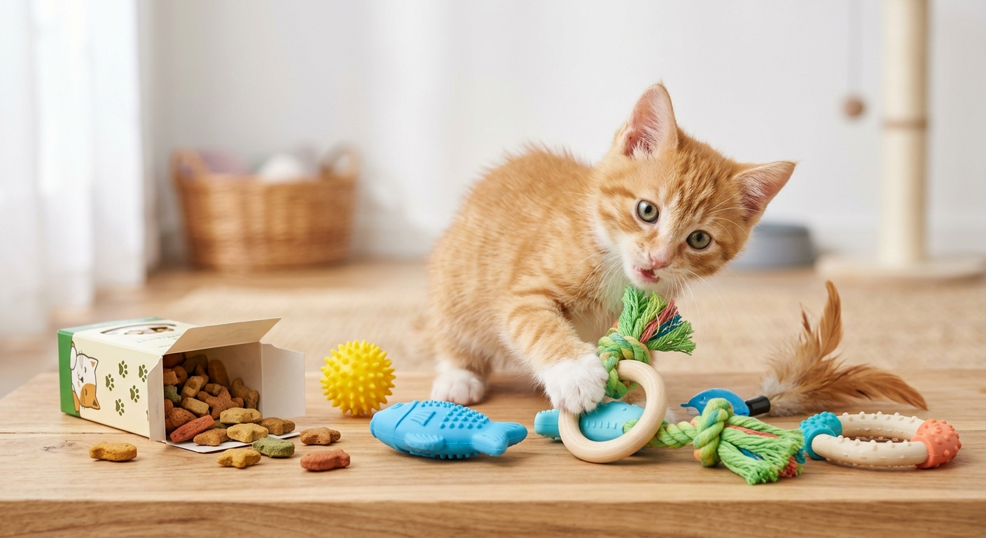 貓咪潔牙零食與玩具展示