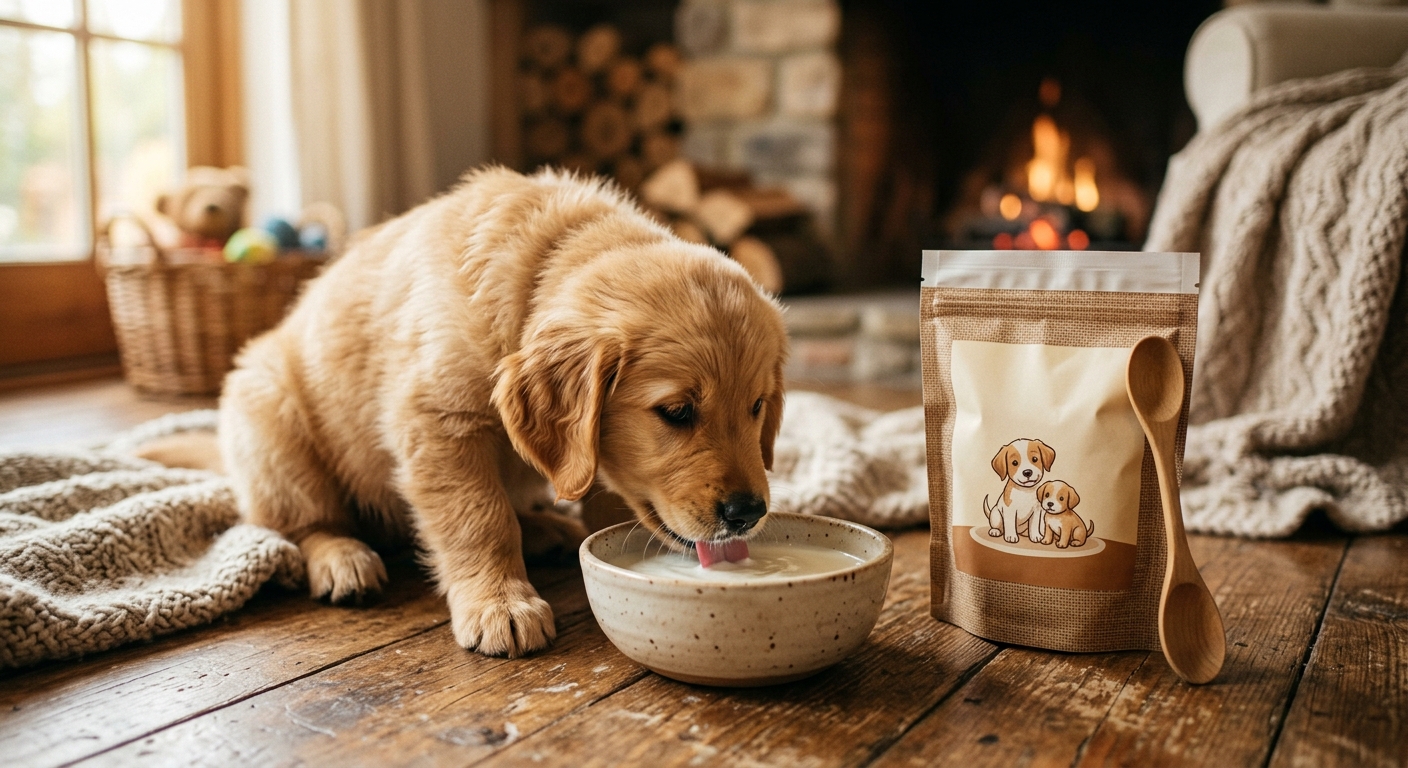 幼犬享用羊奶粉